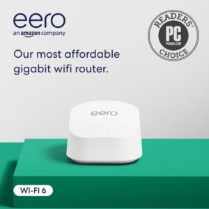 Amazon eero 6+ mesh wifi router - Supports internet plans up to a Gigabit, Coverage up to 1,500 sq. ft., Connect 75+ devices, 1-pack
