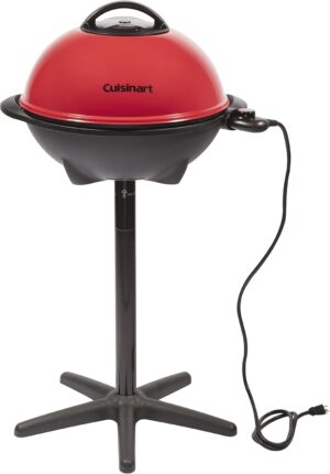 Cuisinart Indoor/Outdoor Electric Grill, 2-in-1 Portable BBQ with Non-Stick Cooking Surface, Electric Grill Outdoor with Adjustable Heat, Stand/Tabletop Options for Cookouts, Barbecues, Small Spaces