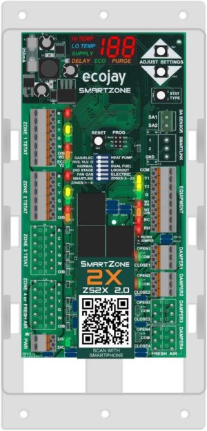 SmartZone-2X : 2 Zone HVAC Controller KIT w/ Temp Sensor; Dual Climate Control to Replace Honeywell, EWC, Zonefirst, Zonex, Durozone & More