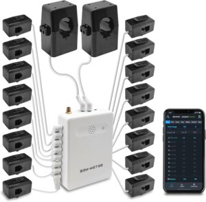 Smart Home Energy Monitor with 16 50A Circuit Level Sensors, Measure Power Usage in Real-Time, History with App (16 50A Circuit Level Sensors) - Compatible with Home Assistant