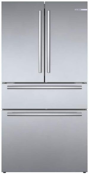 Bosch 800 Series B36CL80SNS 36 Inch Smart Freestanding Counter Depth 4 Door French Door Refrigerator with 20.5 cu. ft. Total Capacity in Stainless Steel (Bar Handle)