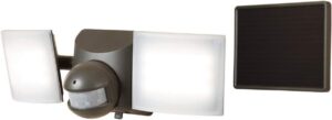 HALO Solar Outdoor LED Light – Motion Sensor – Flood & Security Twin Head Light – 180 Degree Coverage - Bronze