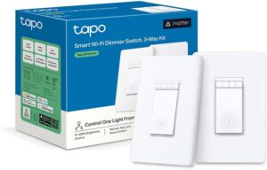 TP-Link Tapo Smart 3 Way Dimmer Switch KIT, Matter Compatible, Energy Monitoring, Neutral Wire Required, Works with Alexa, Siri, Google Home, SmartThings, UL Certified, 2.4GHZ Wi-Fi, Tapo S515D KIT