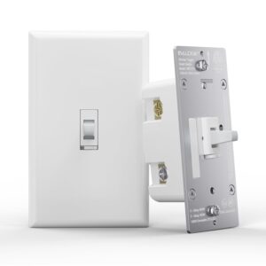 Eva Logik Smart Toggle Light Switch, Single Pole & 3 Way, Dimmer, Aluminium Plate, 2.4G WiFi Dimmer Light Switch, Needs Neutral Wire, Works with Alexa/Google Home, No Hub Required, ETL and FCC Listed