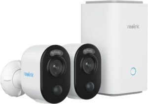 REOLINK Security Cameras Wireless Outdoor System, Encrypted 1 Year Local Storage, 6-Month Battery Life, 3MP HD Color Night Vision, No Monthly Fee, Home Hub with 2X Argus 3E