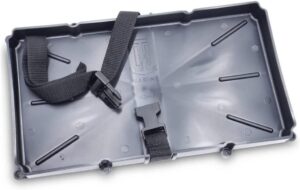 T-H Marine Narrow Battery Tray Holder - Space Saving Battery Storage Solution for Group 29 & 31 - NMMA Certified with Poly Strap & Quick Release Buckle - Ideal for Boats & RVs