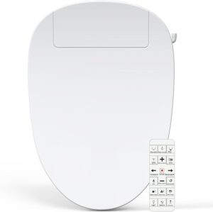 Smart Bidet Toilet Seat Elongated, Unlimited Warm Water, Heated Toilet Seat, Warm Air Dryer, Rear and Front Washing, Soft Closed Toilet Lid, Night Light, Requires Outlet,white