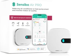 Sensibo Air PRO - Air Conditioner Smart Controller & Air Quality Sensor. Smart Thermostat for Mini Split, Window, Portable AC. Temp & Humidity Sensors. Google, Alexa, Siri & Apple HomeKit Compatible