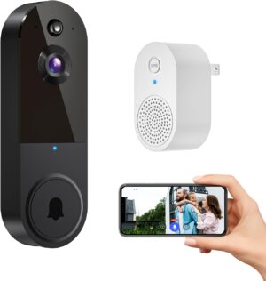 1080p Video Doorbell Camera Wireless, AI Motion Detection Two Way Talk, Night Vison, Cloud Storage, Battery Powered, 2.4G Wi-Fi only