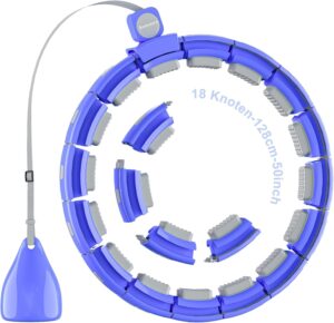 Weighted Workout Hoop for Adult Weight Loss - 50" Plus Size Silent Smart Waist Fitness Circle with Ball - Abs Exercise Equipment for Home…