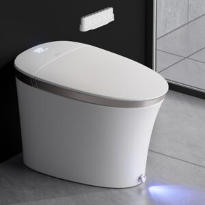 EPLO iX7 Luxury Smart Toilet with Auto Open/Close, Foam Dispenser, Heated Seat, Warm Water/Dryer, Modern Elongated Bidet Toilet with Night Light for Bathrooms