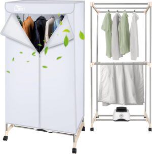 Uten Clothes Dryer Machine, Laundry Drying Wardrobe with Timer, Electric Clothes Drying Rack and Dryer for Apartments, Home
