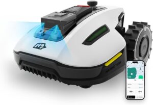 YUKA Mini 500H Robotic Lawn Mower Reception 0.12 Acre, Max. 0.17 Acre, Ultrasense AI Vision+ RTK Positioning, Auto Mapping, App Control, 50% Slope, Cutting Height 2''~3.5'', 15 Mowing Zones