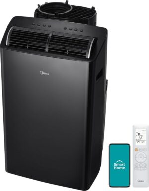 Midea MAP12S1TBL Air Conditioner, 12,000 BTU-dual hose, Black