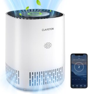 Air Purifiers for Home Bedroom Up to 650 Ft², H13 True HEPA Air Filter for Pets Dust Odor Pollutants, 4 Fan Speeds, Auto Mode, PM2.5 Monitor, Smart WiFi Control