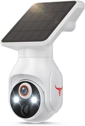 1080p Security Camera Wireless with Solar Panel, Smart AI Human Detection, 2-Way Audio, Color Night Vision, 2.4G WiFi, Cloud Storage, Indoor/Outdoor Surveillance Bullet Cam