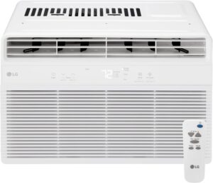 LG 5,000 BTU Window Air Conditioner, Cools 150 Sq.Ft. (10' x 15' Room Size), Quiet Operation, Electronic Control AC Unit with Remote, 2 Cooling & Fan Speeds, 2-Way Air Deflection, Auto Restart, 115V