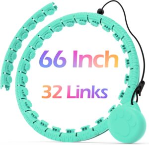 Weighted Hula Circle with 32 Links(66 Inch), Sweet Weight Ball, for Adults Weight Loss, Infinity Fitness Hoop Plus Size, for Women Smart Exercise Equipment