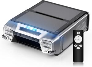 Y80 Solar Pool Skimmer, Upgrade Robotic Pool Surface Cleaner with Remote Control 24 Hours Continuous Cleaning Salt Chlorine Tolerant Motors Dual Charging Options Smart Obstacle Avoidance