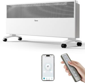 Reekie Convection Panel Space Heater for Indoor Use, 1500W Electric Mica Infrared Heater with Smart Thermostat, Wifi App Remote Control, Portable Standing Wall Mount Heater for Bedroom Work with Alexa