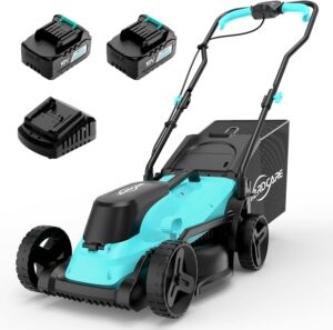 (2025 New) YARDCARE 36V Brushless Cordless Lawn Mower with 2X4.0Ah Batteries, LED Display Screen, Electric Lawnmower with 5-Position Height Adjustment, 8 Gallon Grass Bag, Charger