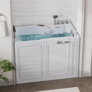 Empava Walk In Tub for Seniors,54" x 30'' Right Drain,12 Air & 13 Whirlpool Massage Jets Bathtub,with built-in Heater,2 Safety Handrail,19.25" Wide Right Outswing Door,Slip-Resistant Floor,Acrylic