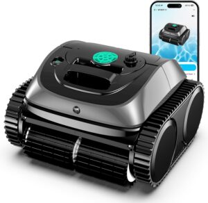 (2024 Upgrade) WYBOT C1 Robotic Pool Cleaner for In Ground Pools up to 65 FT in Length, 150mins Runtime, Cordless Pool Vaccum with Wall Climbing Function, Larger Top-Loading Filters