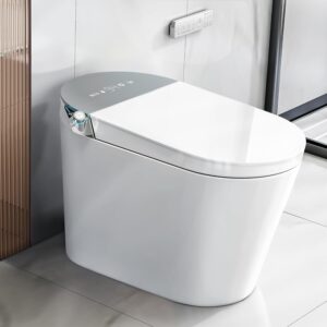 G7Pro Elongated Smart Toilet - Japanese Tankless Toilet with Warm Water Sprayer & Dryer, Foot Sensor Operation, Heated Seat, Built-In Bidet, and Fahrenheit LED Display