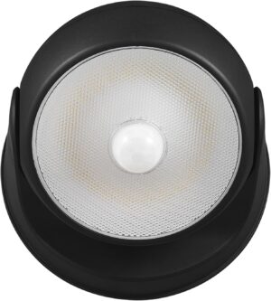 GLOBE Electric 17000183 160-Degree 3W Black 250 Lumens Battery Operated Outdoor Integrated LED Orb Light Security Light, Rotating Lamp Head, Outside House Lights