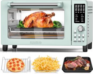 Nuwave Bravo Pro Smart 21QT Toaster Oven Air Fryer Combo, Convection Oven Countertop, 10 functions all in 1, with even & quick crisp technology, 50-450°F, 1800W, Mint Green