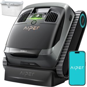 (Upgrade) AIPER Scuba X1 Cordless Robotic Pool Cleaner, 6600 GPH High-Power Suction with Dual-Jet, Multi-Layer Filtration System, Horizontal Waterline Scrubbing, Ideal for Inground Pools