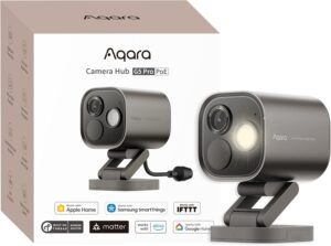 Aqara 4MP Camera Hub G5 Pro PoE, True Color Night Vision Security Camera Outdoor, HomeKit Secure Video, Thread Border Router, Local Detection, Thread/Zigbee, Supports Alexa, Google, Smartthings, Gray