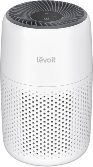 LEVOIT Mini Air Purifier for Bedroom Home, 3-in-1 Filter Cleaner with Fragrance Sponge for Better Sleep, Filters Smoke, Allergies, Pet Dander, Odor, Dust, Office, Desktop, Portable, Core Mini-P, White