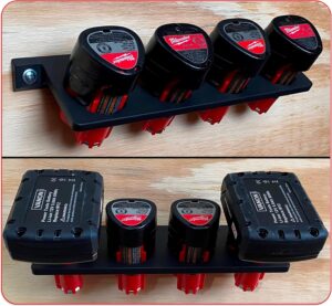 Battery Holder for Milwaukee M12,12V Battery Holder Milwaukee,Battery Storage for Milwaukee,Wall Mount for Milwaukee 12V Batteries,Grey