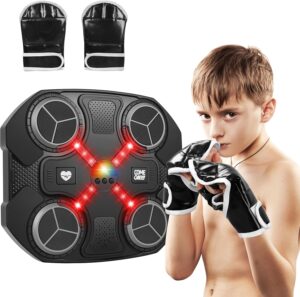 Music Boxing Machine Sport Toys for Kids,Wall Mounted Bluetooth Smart Punching Target Toys,Training Pad Toy with Boxing Glove,Ideas Toys for Boys Girls Kids 3 4 5 6 7 8 9 10 11 12+ Years Old