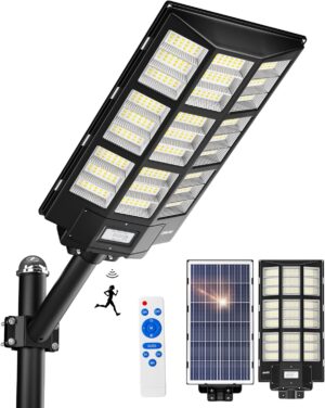 Ofuray Of-6500W Solar Street Light Outdoor-3000K/4000K/6500K Dimmable Outdoor Solar Light,IP67 Solar Parking Lot Lights Commercial Dusk to Dawn with Remote Control for Yard,Residential