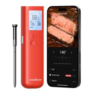 Wireless Meat Thermometer, 10X Enhanced Signal and Stability with Sub-1G, Standalone Display & Control Base, Certified Accuracy ±0.5°F, WiFi Unlimited Range for BBQ, Oven,Smoker,Grill