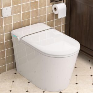 Smart Toilet, One Piece Toilet for Bathrooms, Modern Electric Tankless Toilet with Auto Flush, Foot Sensor, Heated Seat, Nightlight, Full Flush 1.32 GPF/Half Flush 0.92 GPF, 12" Rough-In